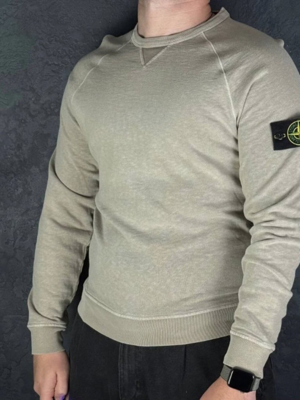 Men's Light Beige Crewneck Sweatshirt